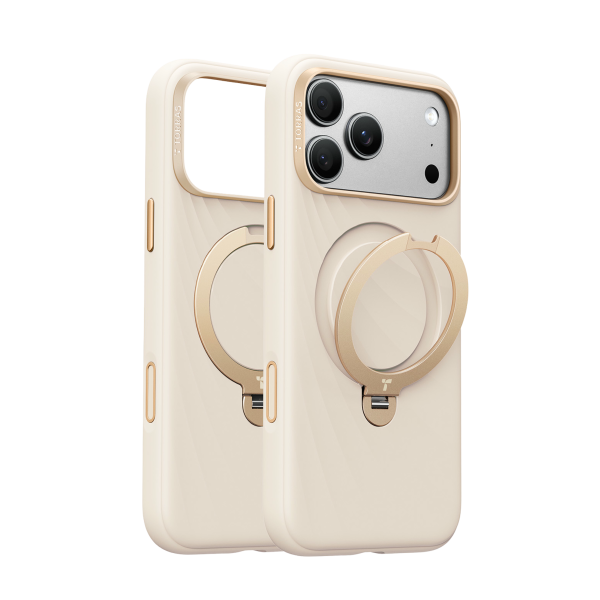 Torras Apple iPhone 18 Pro Max Ostand Q3 Silicone Wind Standlı Magsafe Kapak - Beyaz