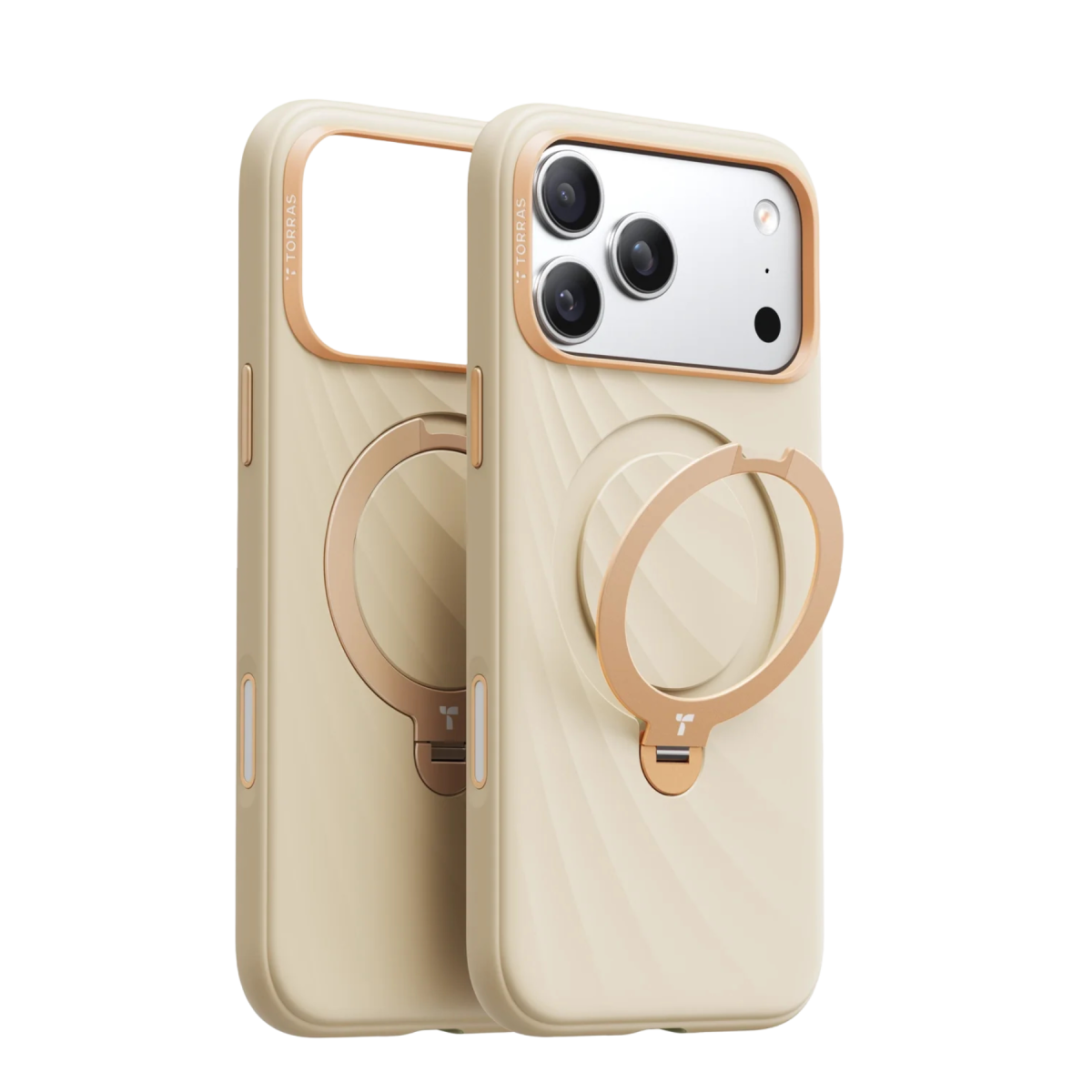 Torras Apple iPhone 18 Pro Max Ostand Q3 Silicone Wind Standlı Magsafe Kapak – Turuncu görseli 1