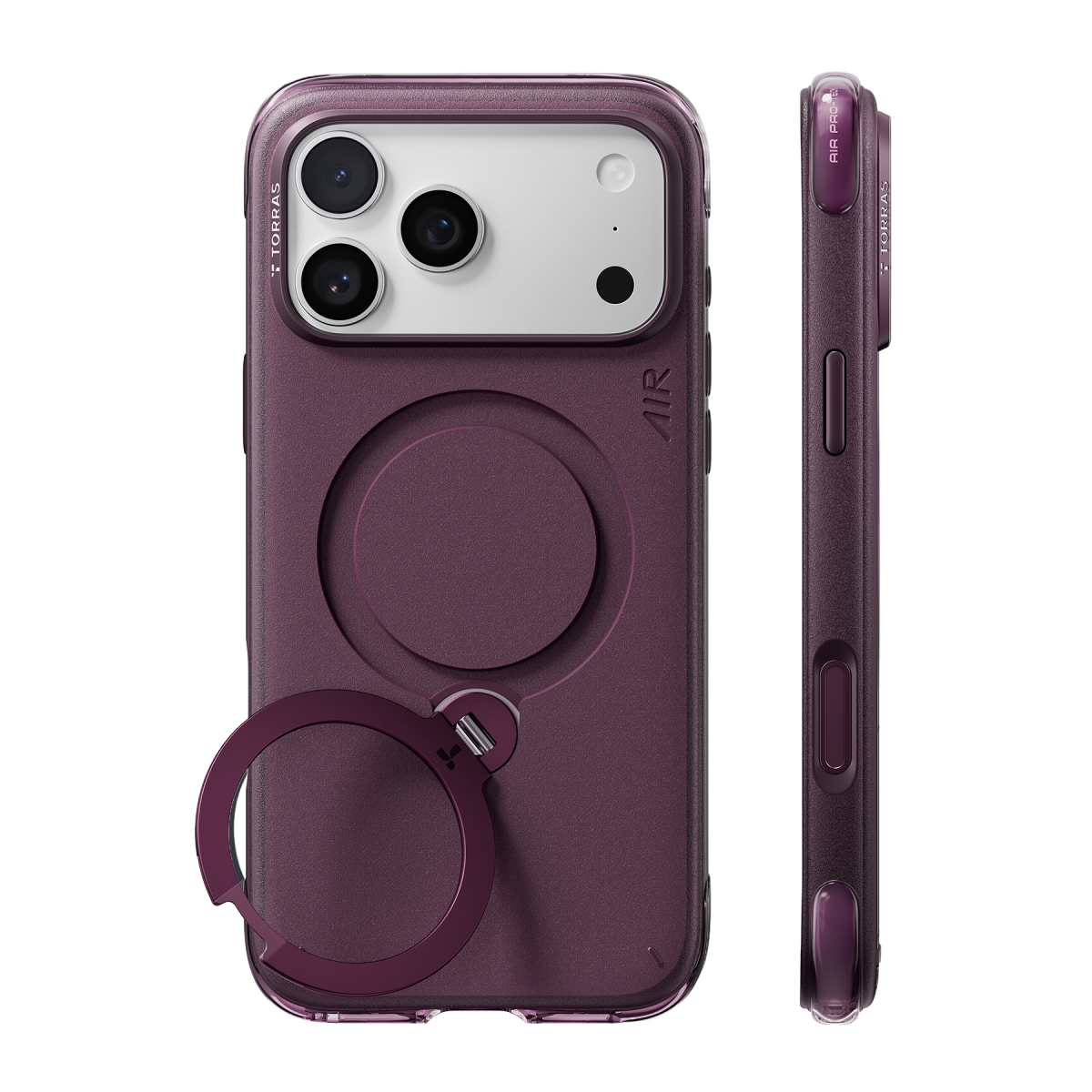 Torras Apple iPhone 18 Pro Max Q3 Air Essential Standlı Magsafe Kapak – Bordo görseli 1
