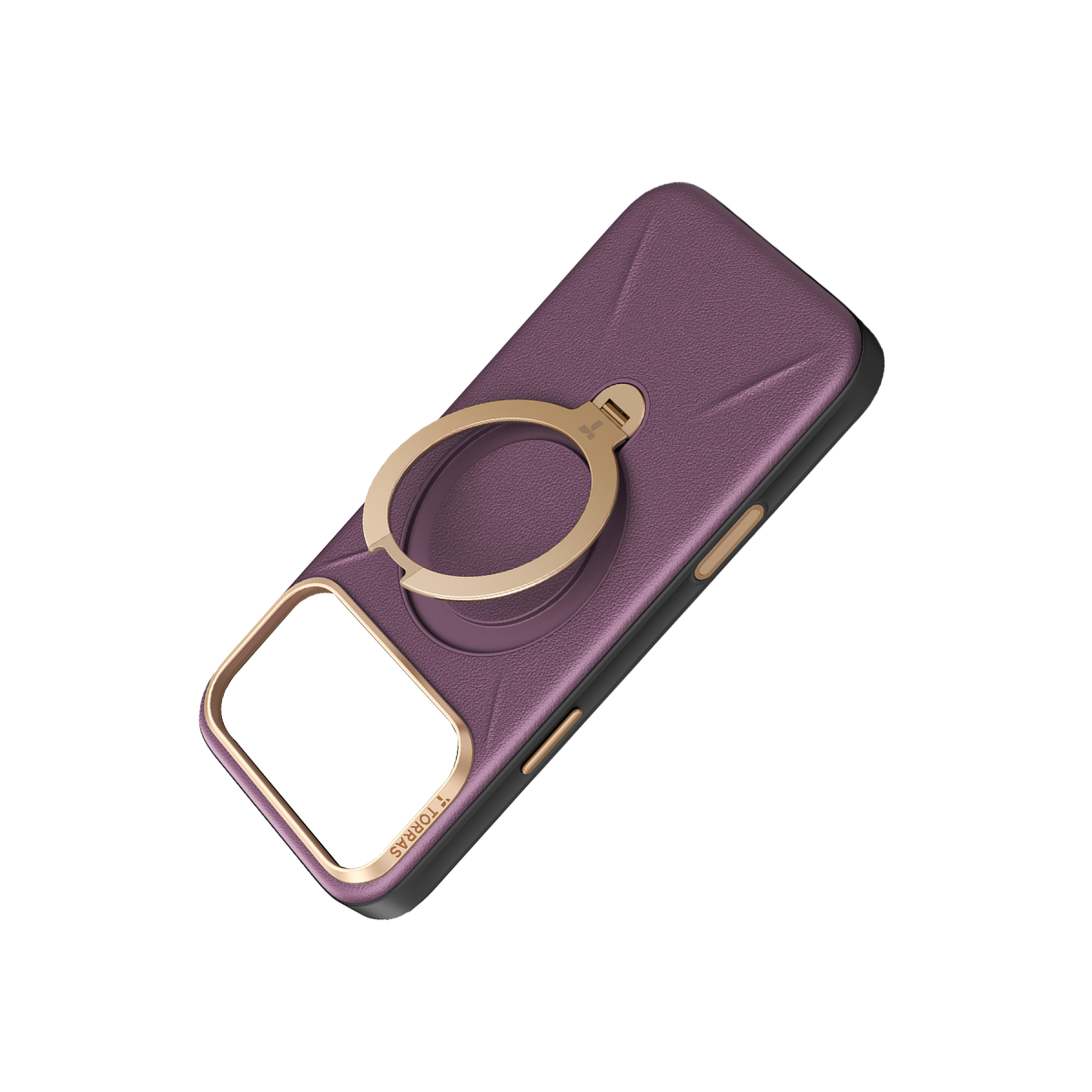 Torras Apple iPhone 18 Pro O Stand Spin VegSkin Serisi Magsafe Kılıf – Bordo görseli 5