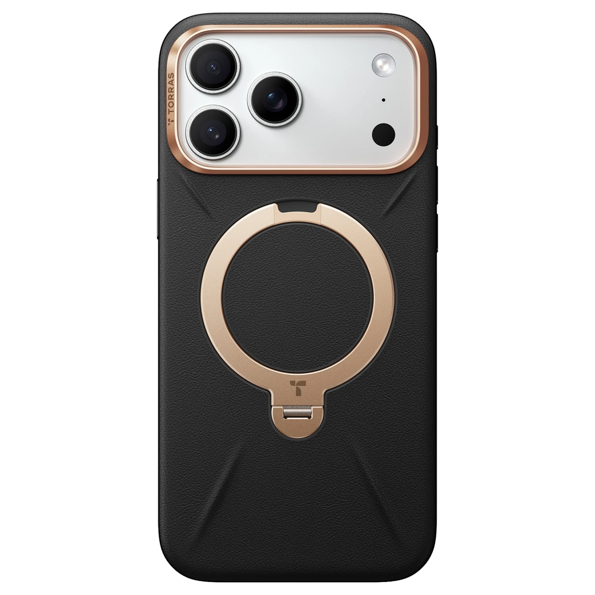 Torras Apple iPhone 18 Pro O Stand Spin VegSkin Serisi Magsafe Kılıf – Siyah görseli 2