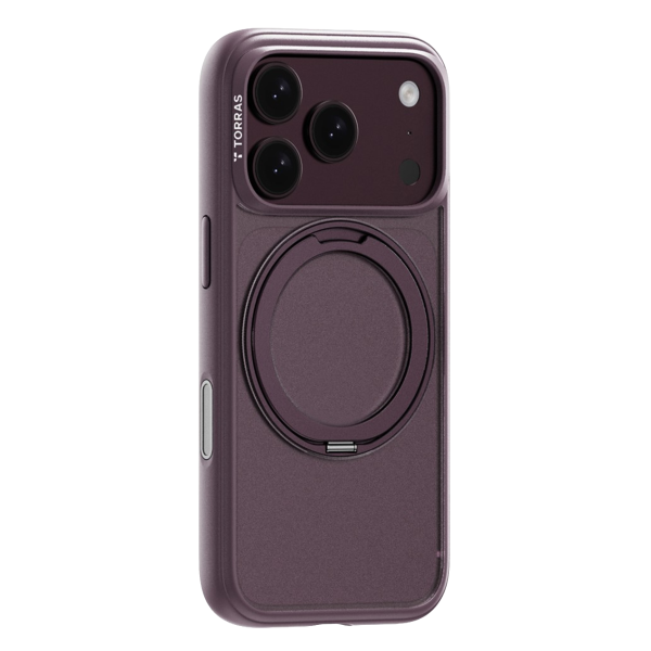 Torras Apple iPhone 18 Pro Ostand O1 Guardian Standlı Magsafe Kapak - Bordo