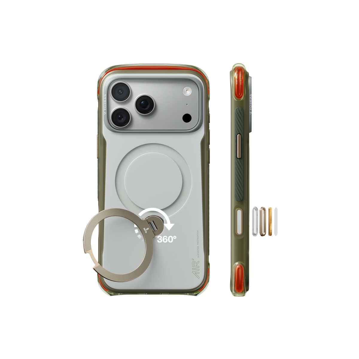 Torras Apple iPhone 18 Pro Ostand Q3 Air Pro Standlı Magsafe Kapak – Beyaz görseli 3