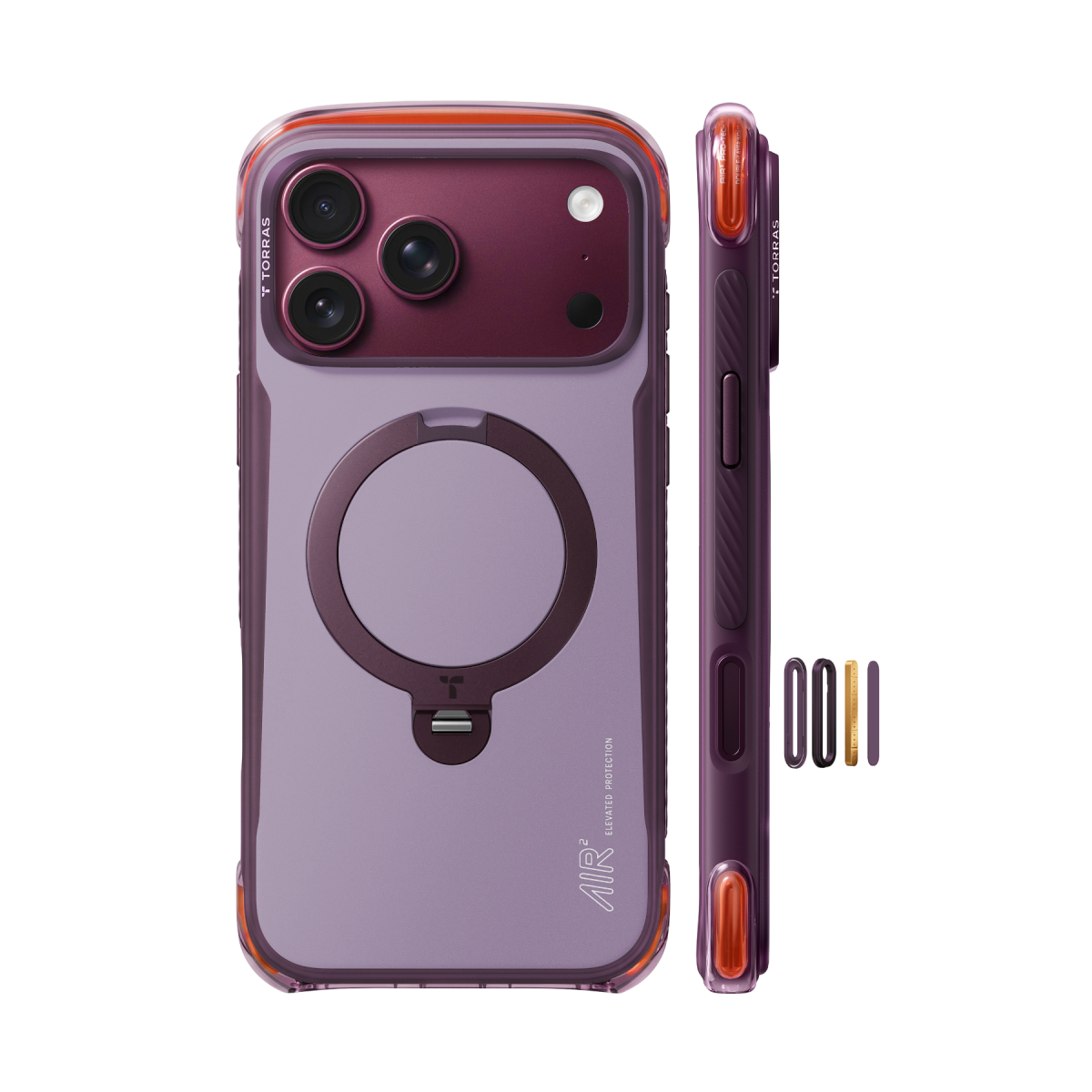 Torras Apple iPhone 18 Pro Ostand Q3 Air Pro Standlı Magsafe Kapak – Bordo görseli 2
