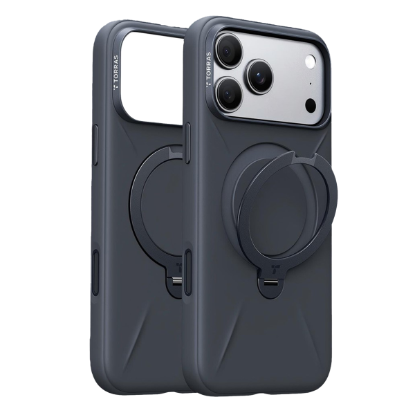Torras Apple iPhone 18 Pro Ostand Q3 Silicone Standlı Magsafe Kapak - Siyah