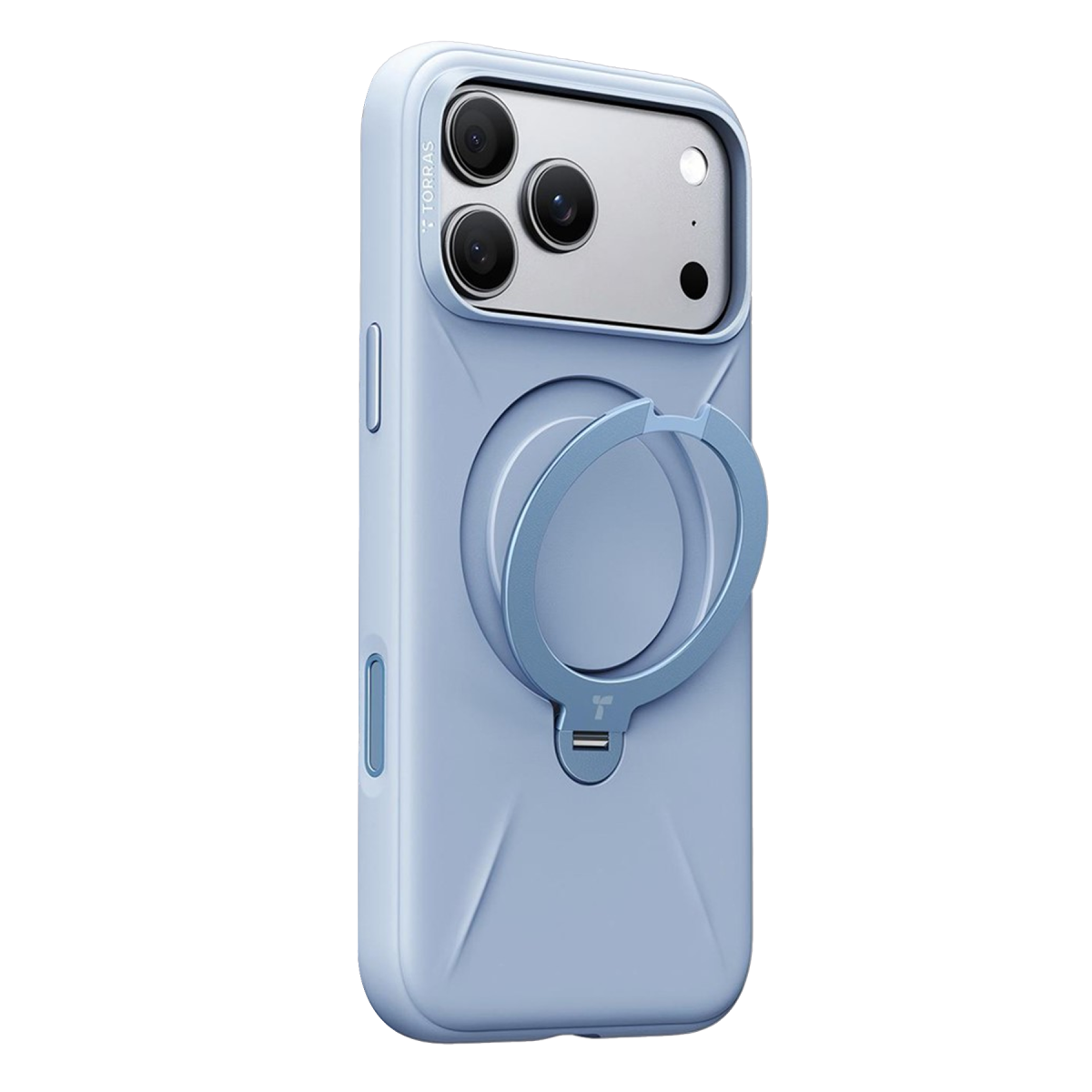 Torras Apple iPhone 18 Pro Ostand Q3 Silicone Standlı Magsafe Kapak – Açık Mavi görseli 2