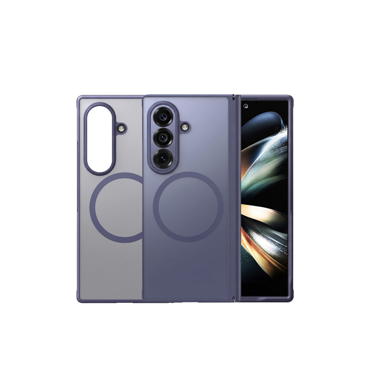 Torras Samsung Galaxy Z Fold 8 Ultra 2 Adet Ekran Koruyuculu Guardian Magsafe Kılıf – Derin Mor görseli 2