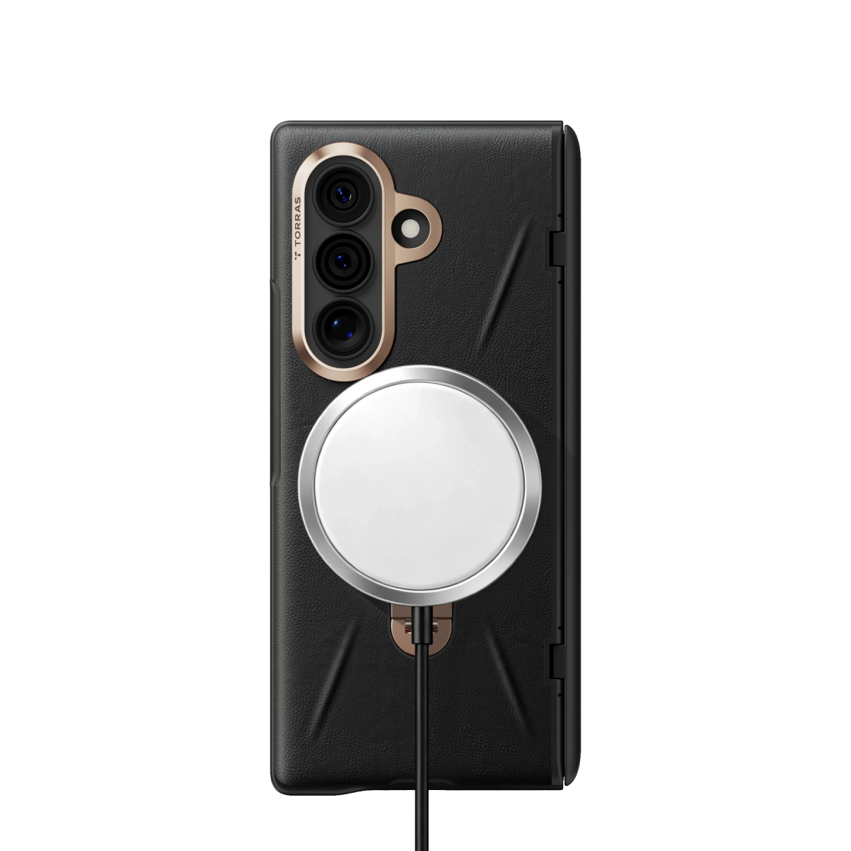 Torras Samsung Galaxy Z Fold 8 Ultra Ostand Q3 VegSkin 2 Adet Ekran Koruyuculu Magsafe Kılıf – Siyah görseli 4