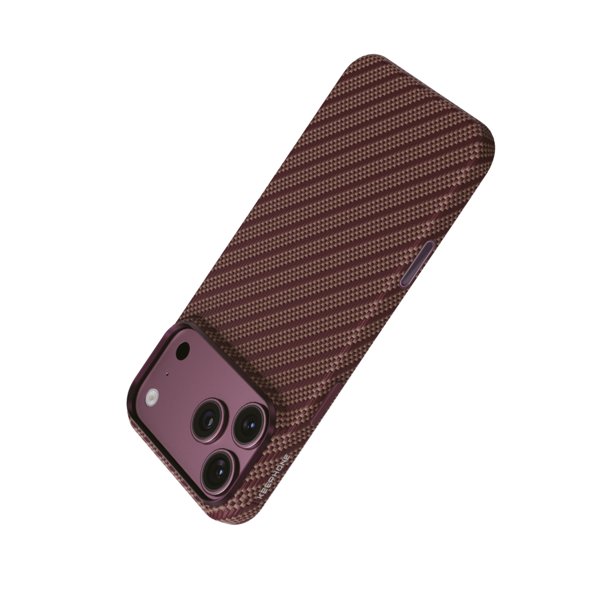 Keephone Apple iPhone 18 Pro Titan Aramid Fiber Magsafe Kapak – Bordo görseli 3