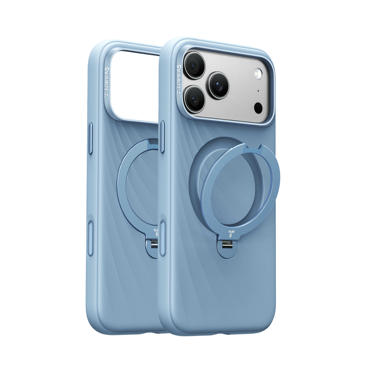 Torras Apple iPhone 18 Pro Ostand Q3 Silicone Wind Standlı Magsafe Kapak – Mavi görseli 1