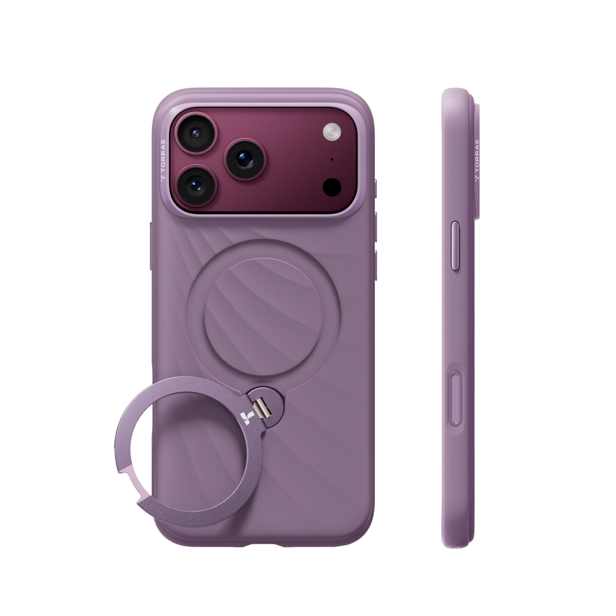 Torras Apple iPhone 18 Pro Ostand Q3 Silicone Wind Standlı Magsafe Kapak – Bordo görseli 2