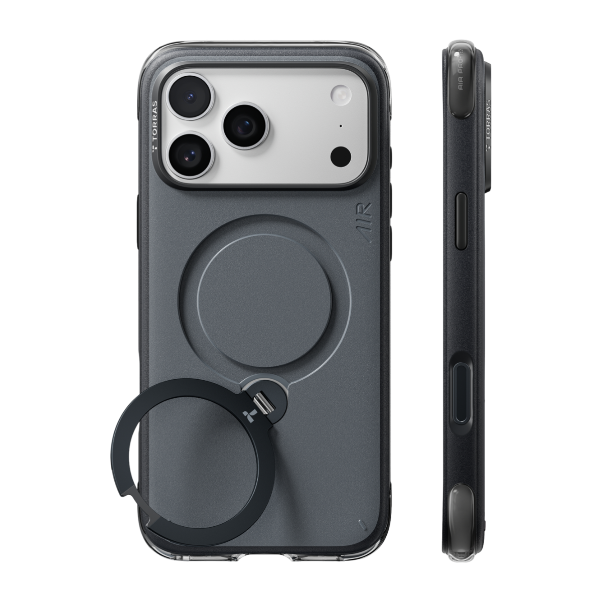 Torras Apple iPhone 18 Pro Q3 Air Essential Standlı Magsafe Kapak – Siyah görseli 1