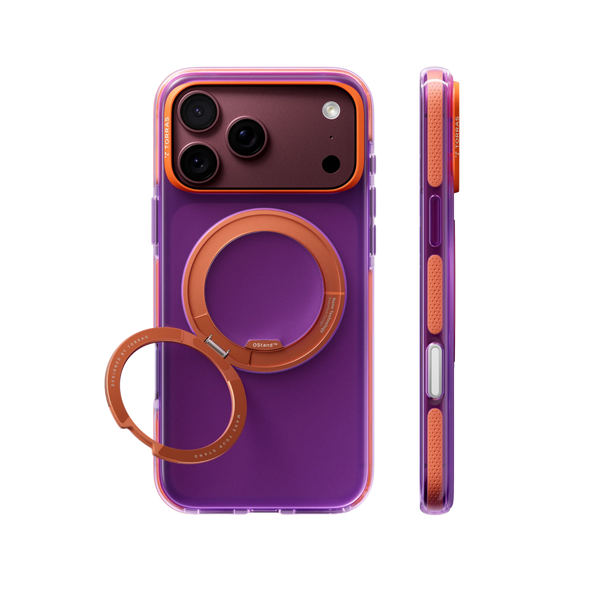 Torras Apple iPhone 18 Pro Max/17 Pro Max Ostand O3 Hue Standlı Magsafe Kapak – Pembe-Sarı görseli 2