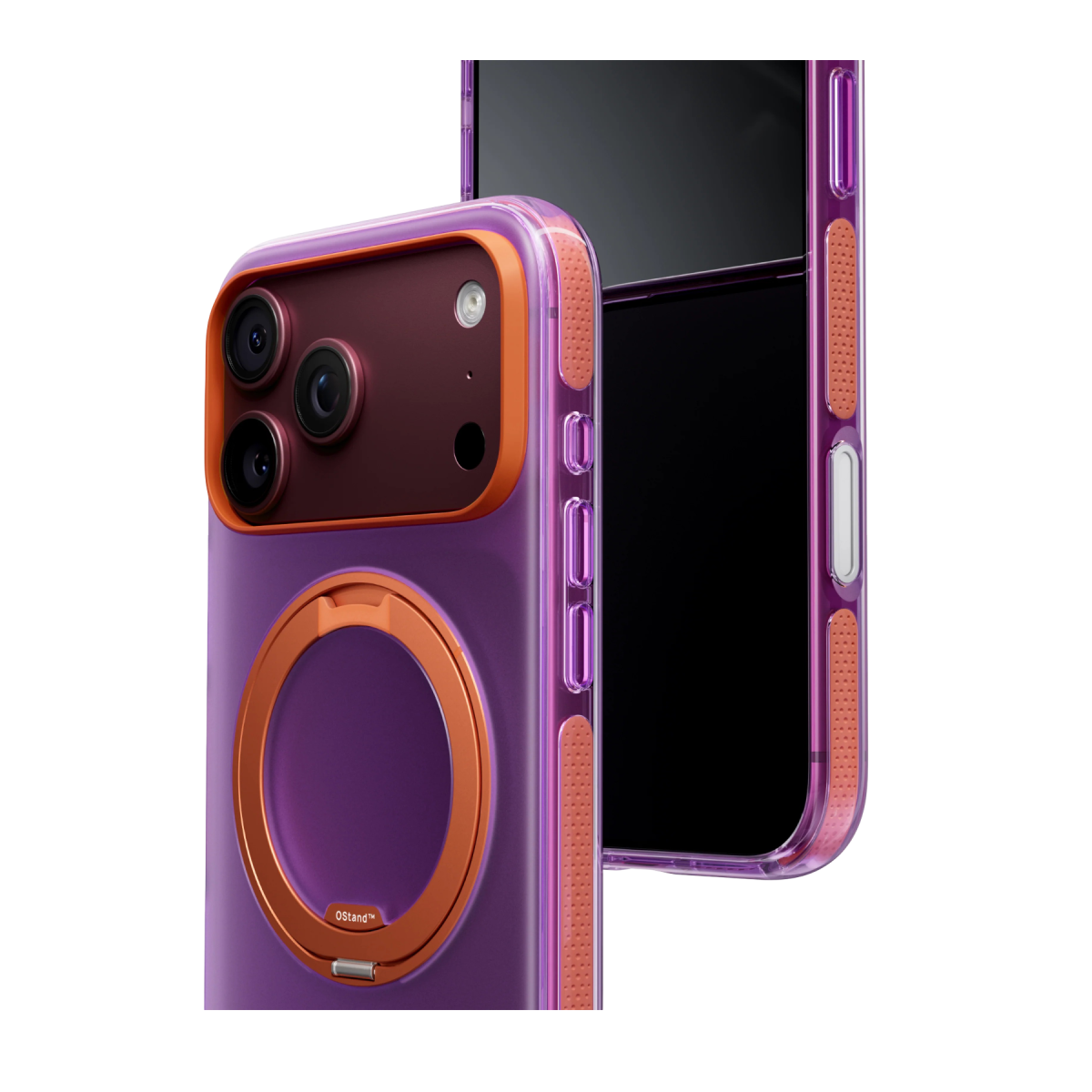 Torras Apple iPhone 18 Pro/17 Pro Ostand O3 Hue Standlı Magsafe Kapak – Pembe-Sarı görseli 3