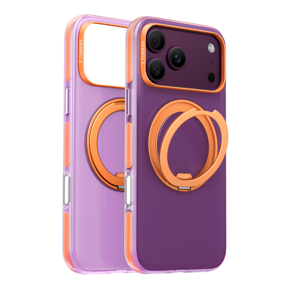 Torras Apple iPhone 18 Pro/17 Pro Ostand O3 Hue Standlı Magsafe Kapak - Pembe-Sarı